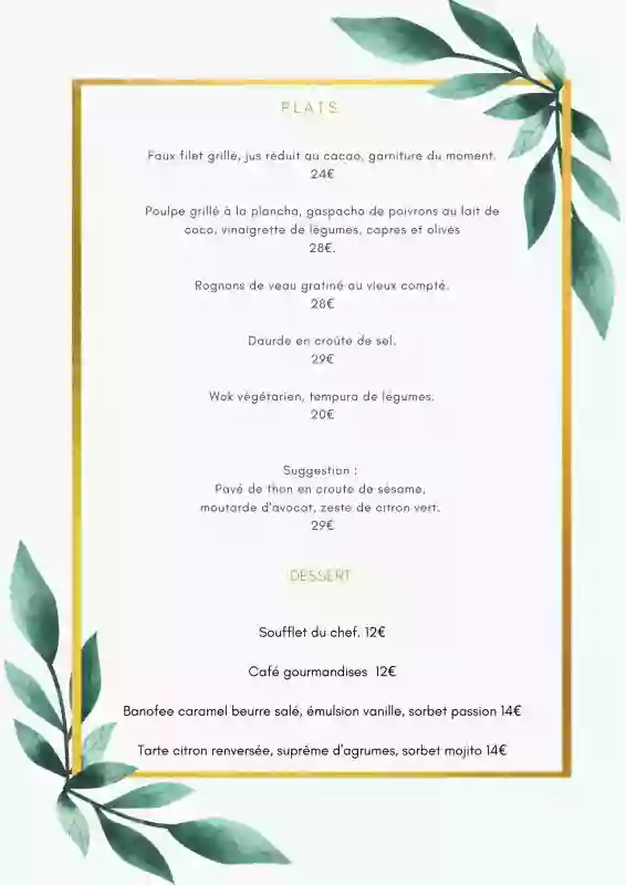 Nouveau menu - Restaurant a Marseille